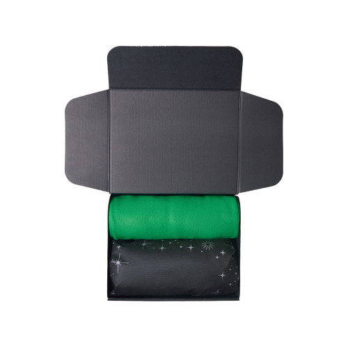 Подарочный набор с пледом, свечой и диффузором, зеленый