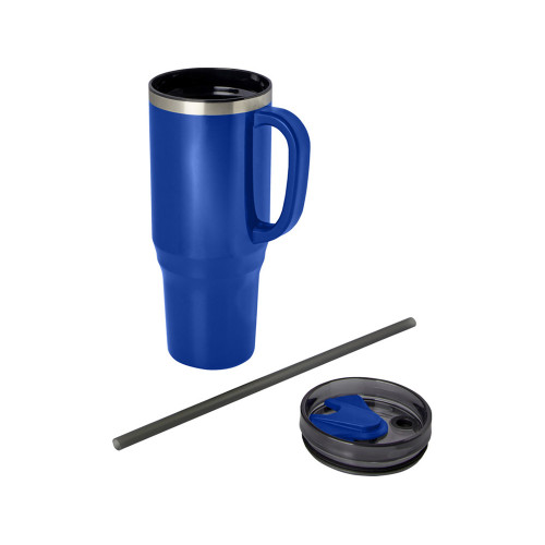 Melbourne кружка 1200 мл, сертифицированная согласно RCS, с соломинкой - Ярко- синий Melbourne кружка 1200 мл, сертифицированная согласно RCS, с соломинкой - Ярко- синий