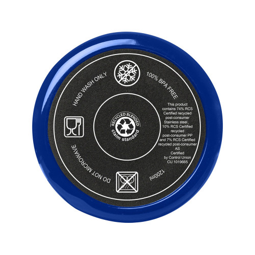 Melbourne кружка 1200 мл, сертифицированная согласно RCS, с соломинкой - Ярко- синий Melbourne кружка 1200 мл, сертифицированная согласно RCS, с соломинкой - Ярко- синий