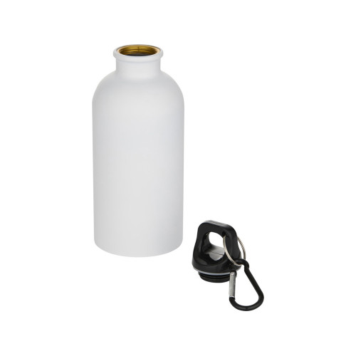 Oregon одностенная бутылка для воды с карабином, изготовленная из нержавеющей стали, сертифицированной по стандарту RCS, объемом 400 мл - Белый