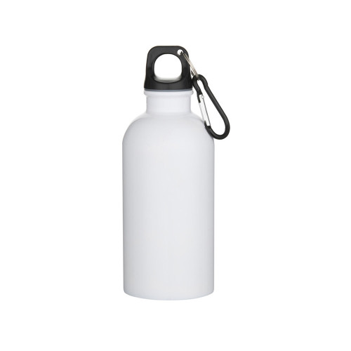 Одностенная бутылка для воды с карабином Oregon, изготовленная из нержавеющей стали, сертифицированной по стандарту RCS, объемом 400 мл - Белый