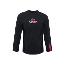 Лонгслив HD Fit мужской, черный, трафаретная печать и бренд тайп