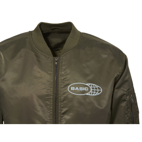 Куртка бомбер Antwerpen унисекс, хаки, ДТФ и бренд тайп Куртка бомбер Antwerpen унисекс, хаки, ДТФ и бренд тайп