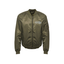 Куртка бомбер Antwerpen унисекс, хаки, ДТФ и бренд тайп