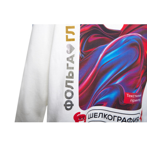 Худи оверсайз Alpha.01 унисекс, молочный, все виды нанесения на текстиле на одной толстовке