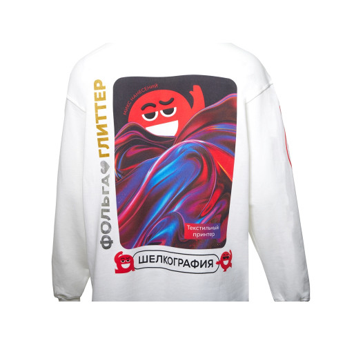 Худи оверсайз Alpha.01 унисекс, молочный, все виды нанесения на текстиле на одной толстовке