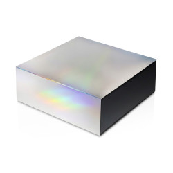 Подарочная коробка с голографическим шубером без печати Aurora, L, 260х260х100 мм.