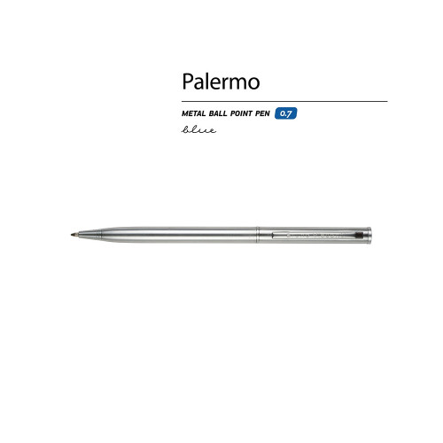 Ручка шариковая автоматическая BrunoVisconti® PALERMO цвет корпуса серебряный, 0.7 мм