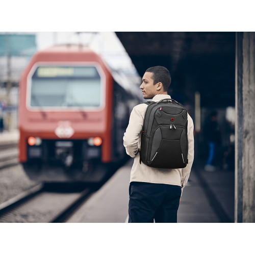 Рюкзак WENGER Cosmic 17, чёрный, переработанный ПЭТ/ПВХ/полиэстер, 34 x 23 x 49 см, 30 л