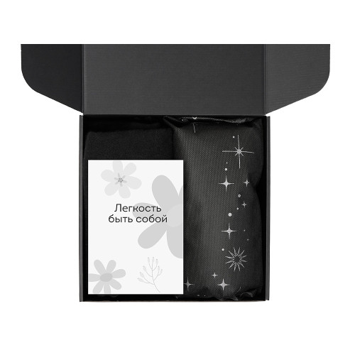 Подарочный набор Re:f. Walk с палантином, шоппером и термосом, черный