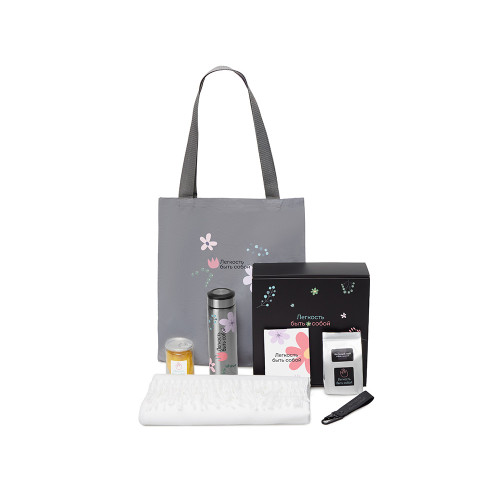 Подарочный набор Re:f. Walk с палантином, шоппером и термосом, белый