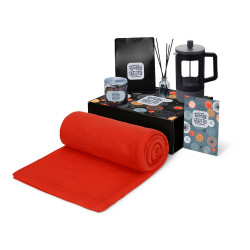 Подарочный набор Re:y. Vive с пледом, френч-прессом и кофе