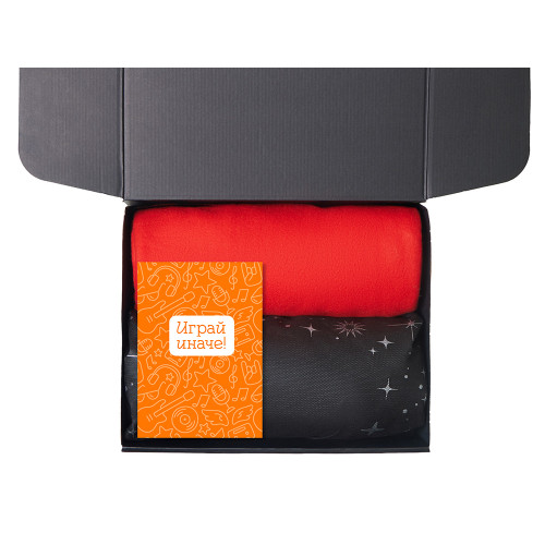 Подарочный набор с пледом, свечой и диффузором, красный