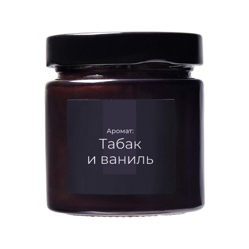 Свеча в стеклянной коричневой банке 200мл, аромат Табак и ваниль, фитиль деревянный Свеча в стеклянной коричневой банке 200мл, аромат Табак и ваниль, фитиль деревянный