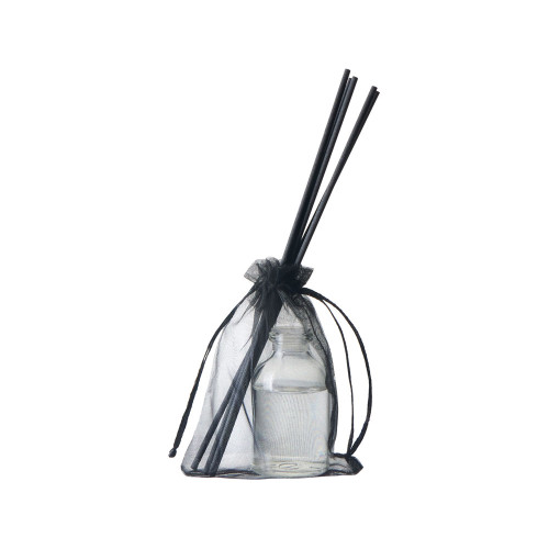 Диффузор с ароматом Табак и ваниль, 30мл, стекло, пробка, палочки 5 шт., мешочек из органзы черный Диффузор с ароматом Табак и ваниль, 30мл, стекло, пробка, палочки 5 шт., мешочек из органзы черный