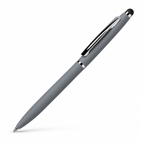 Ручка металлическая шариковая Глори Софт soft-touch, серый