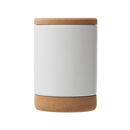 Кружка 450 мл с пробковым дном с крышкой Корк & Бон, белый