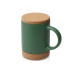 Кружка 450 мл с пробковым дном с крышкой Корк & Бон, глубокий зеленый