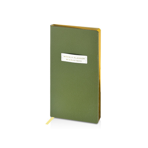 Еженедельник недатированный А6 Verde с нашивкой, зеленый