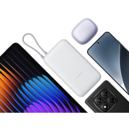 Внешний аккумулятор с встроенным кабелем Xiaomi Power Bank 20000mAh (Integrated Cable) GL Light Gray Внешний аккумулятор с встроенным кабелем Xiaomi Power Bank 20000mAh (Integrated Cable) GL Light Gray