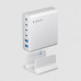 Зарядная станция 4xUSB Type-C, 2xUSB, PD, QC, 160Вт, белый, Deppa