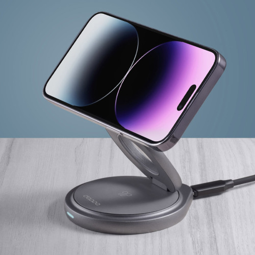 Беспроводная зарядная станция 3 в 1 MagSafe Rotation QI складная, графит, Deppa Беспроводная зарядная станция 3 в 1 MagSafe Rotation QI складная, графит, Deppa