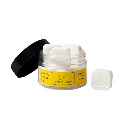Набор ароматических саше в баночке, цитрусовый микс: грейпфрут и апельсин, мускус, молочный