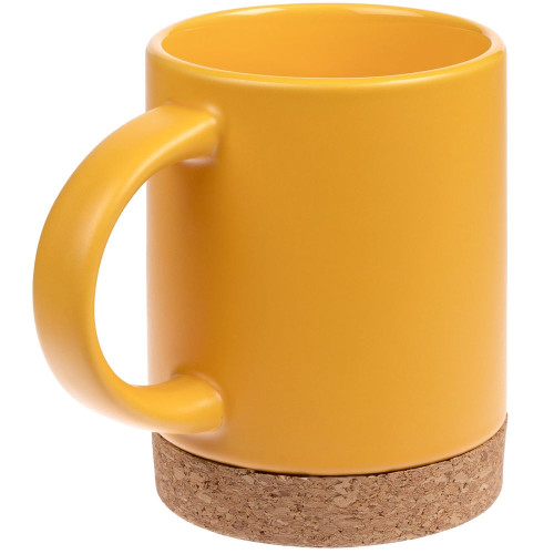 Кружка с пробковой подставкой Corky, желтая Кружка с пробковой подставкой Corky, желтая