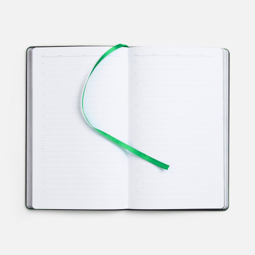 Ежедневник Trait, недатированный, черный с зеленым