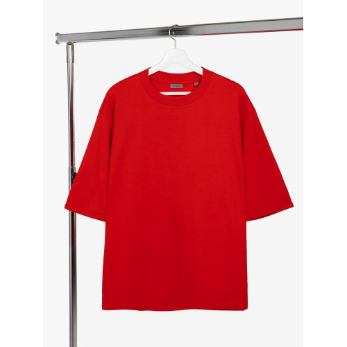 Футболка оверсайз унисекс Kosmos 2.0, красная Футболка оверсайз унисекс Kosmos 2.0, красная