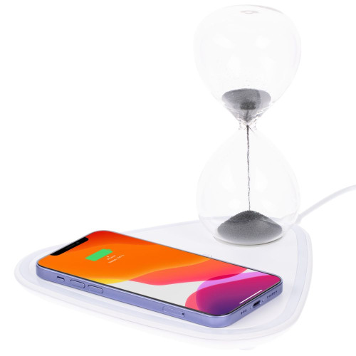 Станция беспроводной зарядки с антистрессом Countdown, белая Станция беспроводной зарядки с антистрессом Countdown, белая