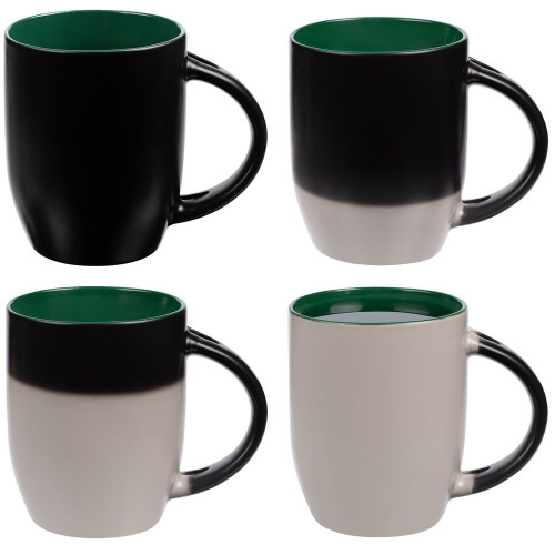 Кружка-хамелеон Melty с ложкой, черная с зеленым Кружка-хамелеон Melty с ложкой, черная с зеленым