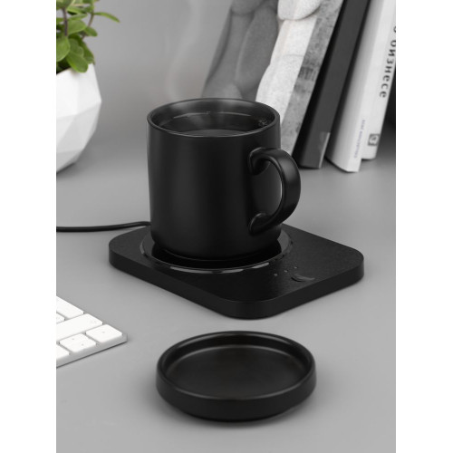 Кружка с подогревом и беспроводной зарядкой dualBase plus, черная Кружка с подогревом и беспроводной зарядкой dualBase plus, черная