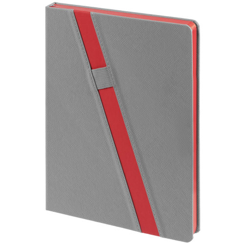 Ежедневник Rubikon на заказ, недатированный серо-красный