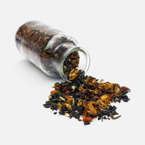 Чай «Сокочай», зеленый с соком ананаса, облепихой, толокнянкой и сафлором Чай «Сокочай», зеленый с соком ананаса, облепихой, толокнянкой и сафлором