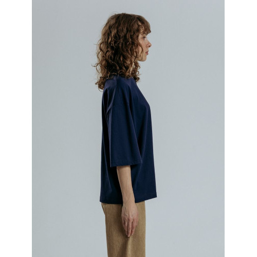 Футболка оверсайз унисекс Base Space, темно-синяя Футболка оверсайз унисекс Base Space, темно-синяя