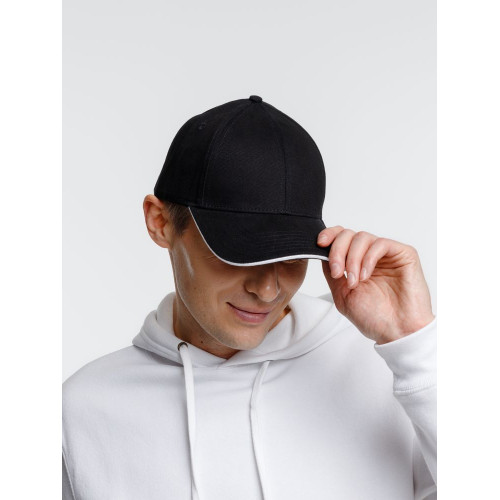 Бейсболка Spiker, черная с белым Бейсболка Spiker, черная с белым