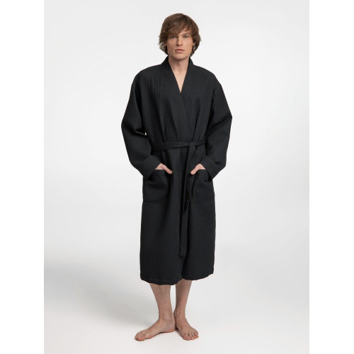 Халат вафельный Kimono, черный Халат вафельный Kimono, черный