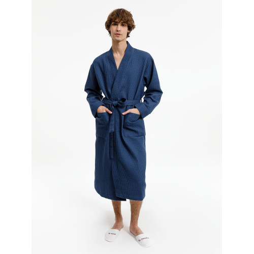 Халат вафельный Kimono, темно-синий Халат вафельный Kimono, темно-синий