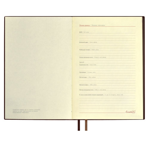 Ежедневник Merida, датированный, коричневый