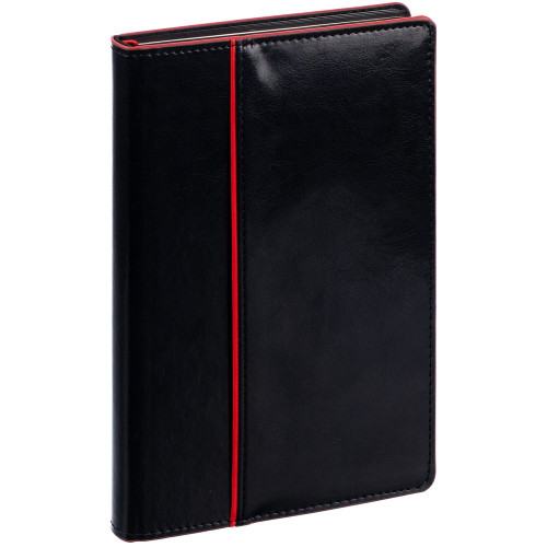 Ежедневник Alanis, недатированный, черный с красным