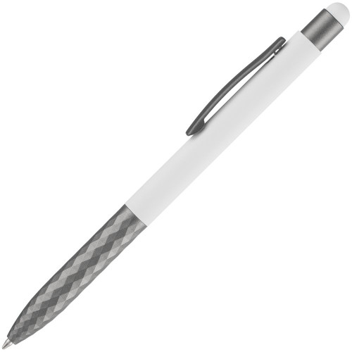 Ручка шариковая Digit Soft Touch со стилусом, белая Ручка шариковая Digit Soft Touch со стилусом, белая