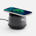 Bluetooth-колонка с подсветкой и беспроводной зарядкой Quantium, черная Bluetooth-колонка с подсветкой и беспроводной зарядкой Quantium, черная