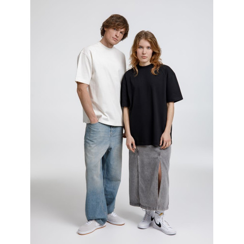 Футболка оверсайз унисекс Sideline, черная Футболка оверсайз унисекс Sideline, черная