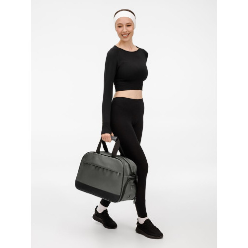 Спортивная сумка Atlantes, серая с черным Спортивная сумка Atlantes, серая с черным