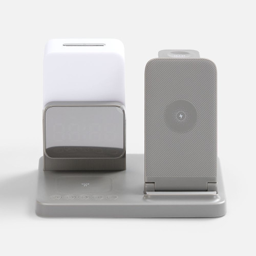 Зарядная станция с электронными часами и подсветкой Large Charge ver.3, серая Зарядная станция с электронными часами и подсветкой Large Charge ver.3, серая