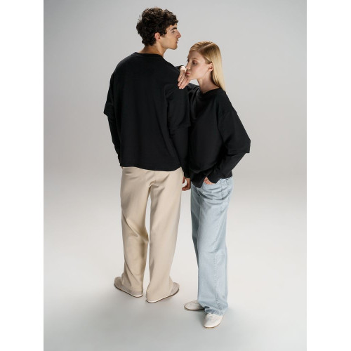 Футболка оверсайз с двойным рукавом Kosmos, черная Футболка оверсайз с двойным рукавом Kosmos, черная