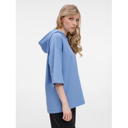 Футболка оверсайз унисекс с капюшоном Neofit, синяя Футболка оверсайз унисекс с капюшоном Neofit, синяя