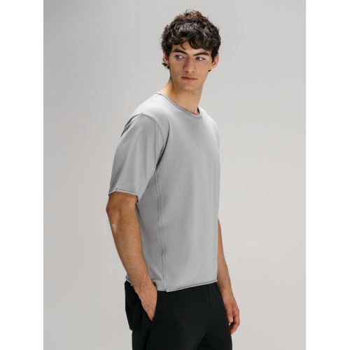 Футболка оверсайз унисекс Vozduh, светло-серая Футболка оверсайз унисекс Vozduh, светло-серая