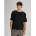 Футболка оверсайз унисекс Vozduh, черная Футболка оверсайз унисекс Vozduh, черная